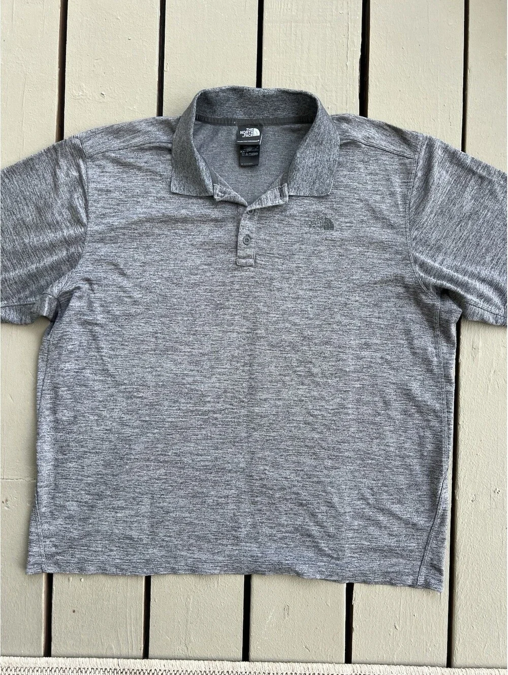 The North Face Mens XL Heather Gray Short Sleeve Athletic Polo Shirt